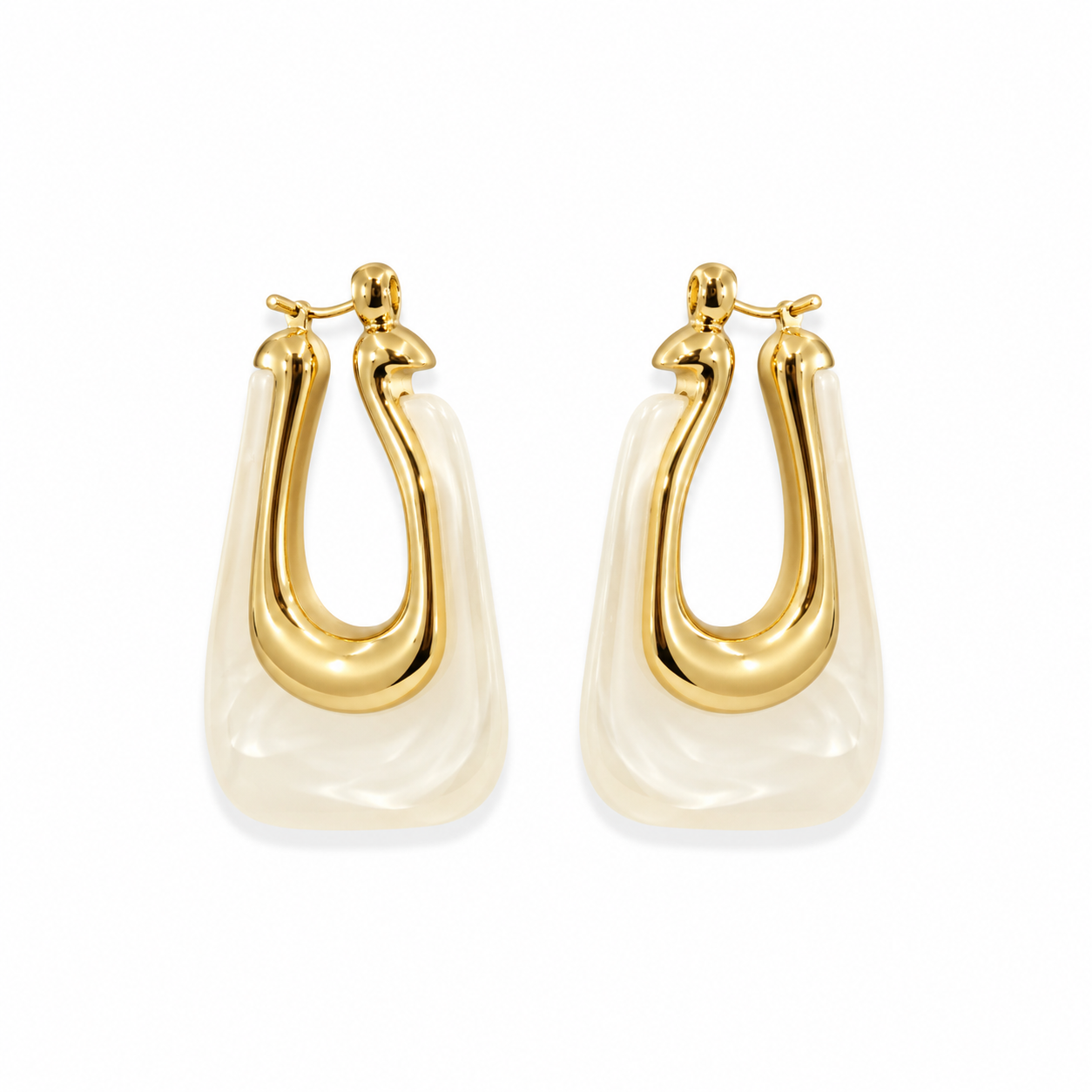Ivory Harmony Resin Earrings