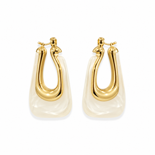 Ivory Harmony Resin Earrings