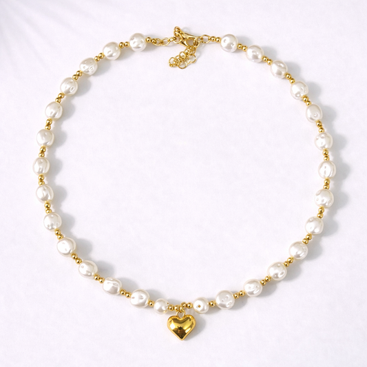 Pearl Heart Glow Necklace