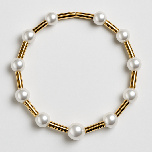 MINIMALIST GOLD PEARL NECKLACE