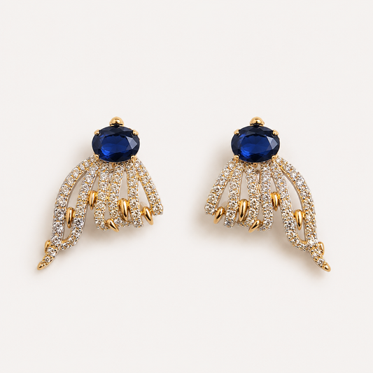 Midnight Sapphire Wing Earrings