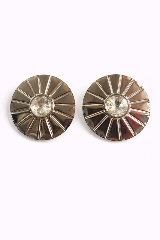 Radiant Sunburst Crystal Stud Earrings