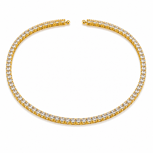 Aurora Crystal Open Choker – Gold
