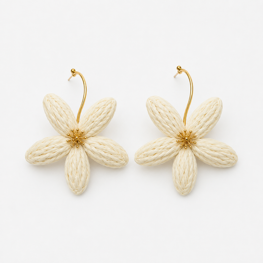 Ivory Bloom Statement Earrings