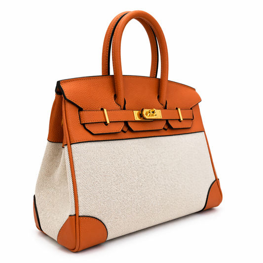 Sahara Canvas Luxe Handbag (Orange Edition)