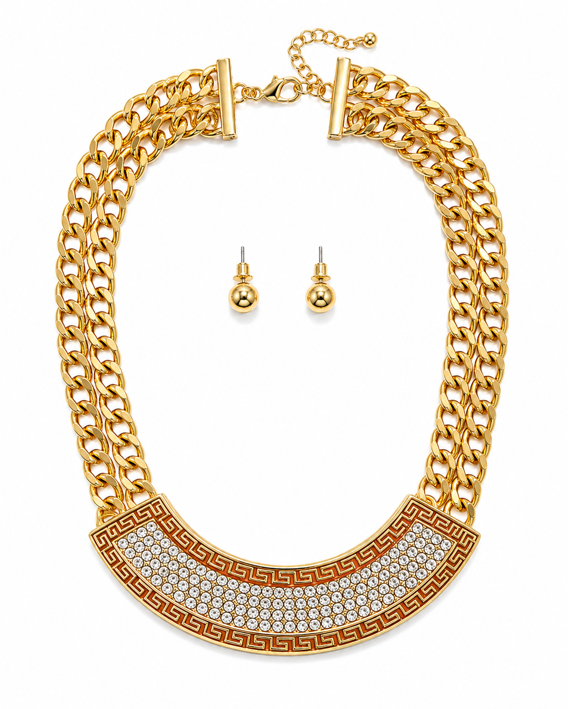 Crystal Luxe Chain Necklace Set