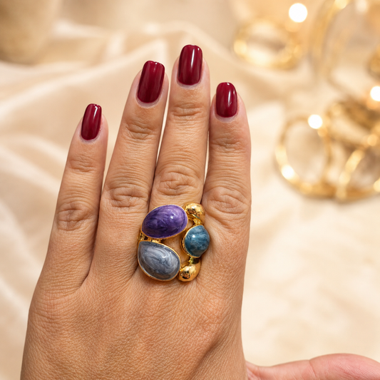 Pastel Petal Statement Ring