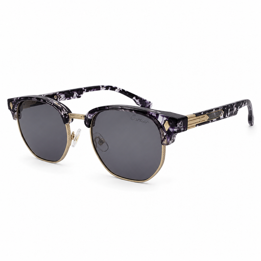 Marbled Black & Gold Square Sunglasses