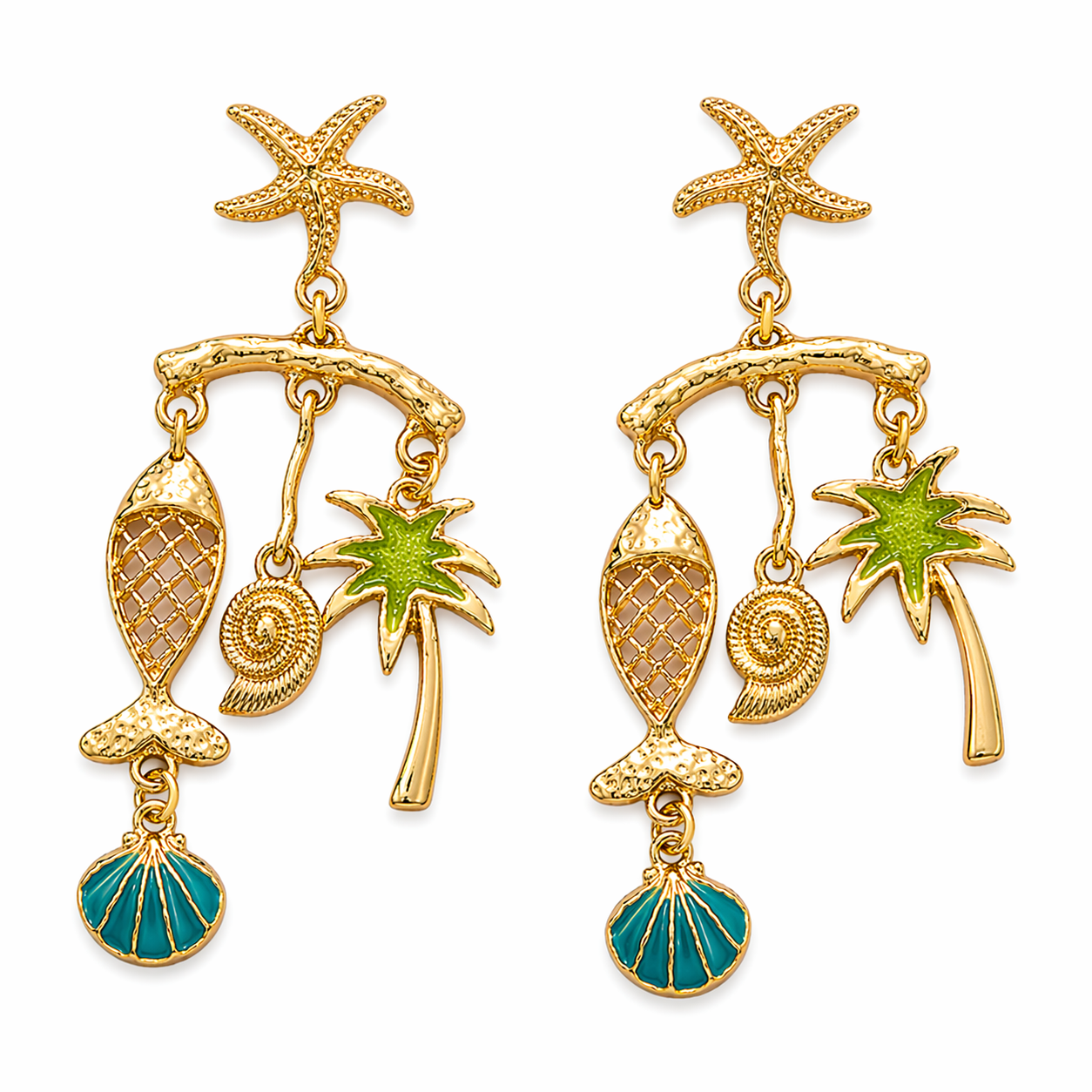Tropical Ocean Charm Earrings