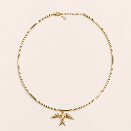 Golden Swallow Choker Necklace