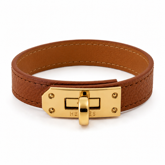Cognac Luxe Leather Bracelet
