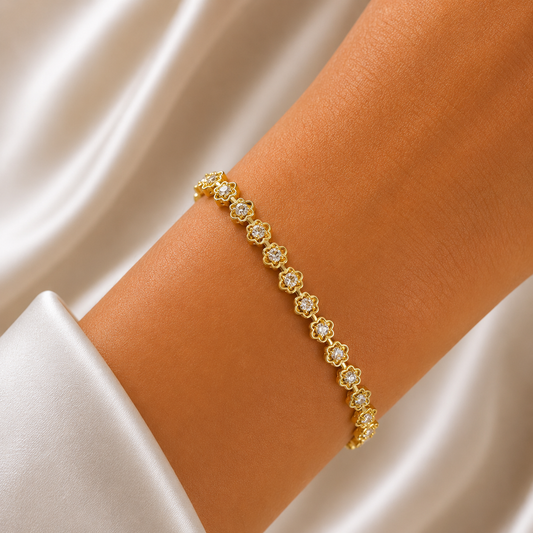 Golden Blossom Crystal Bracelet