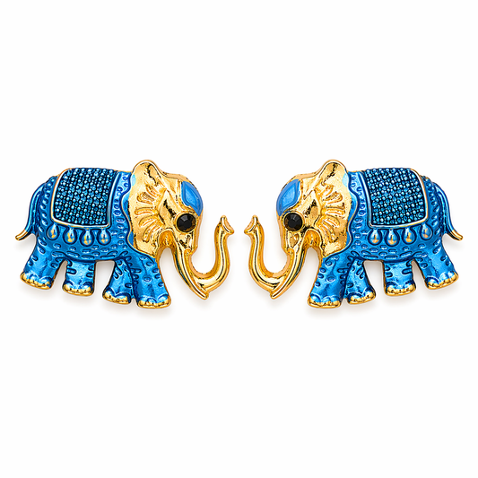 Royal Blue Elephant Stud Earrings