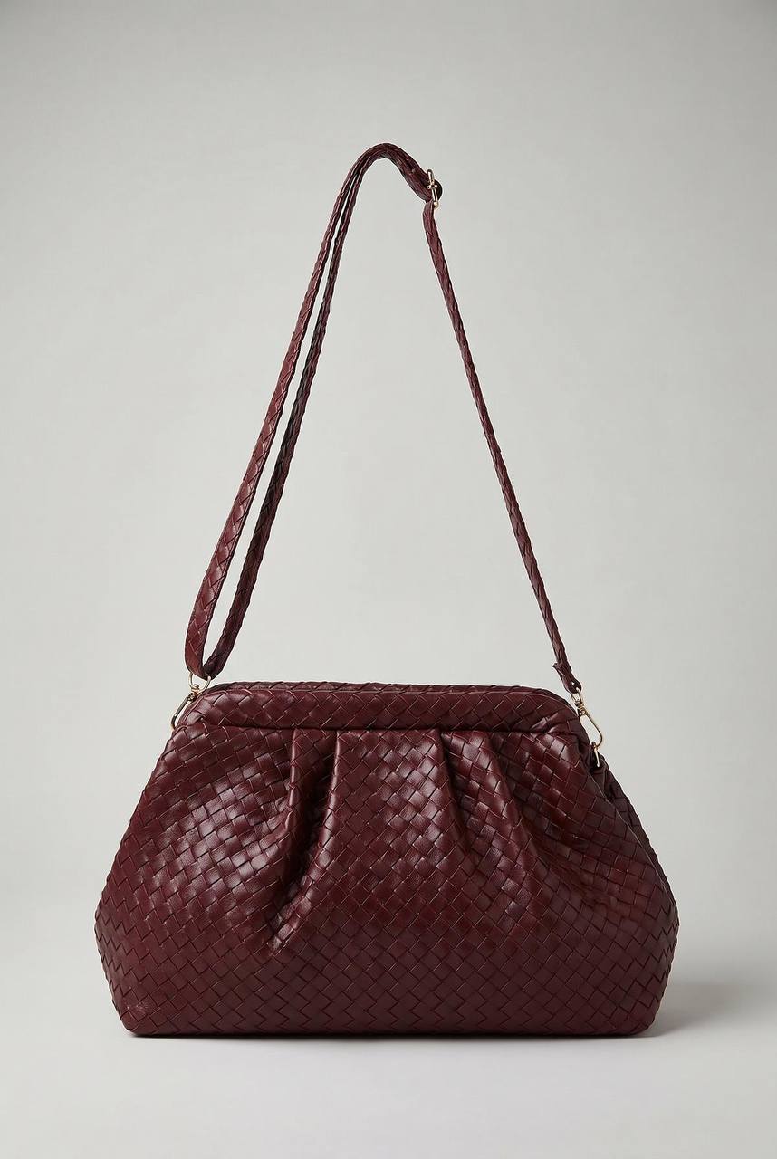 Bordeaux Woven Pouch Bag