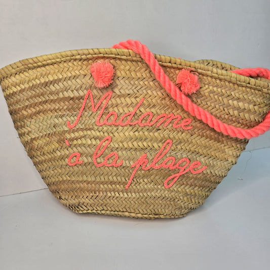 Madame à la Plage Straw Beach Bag