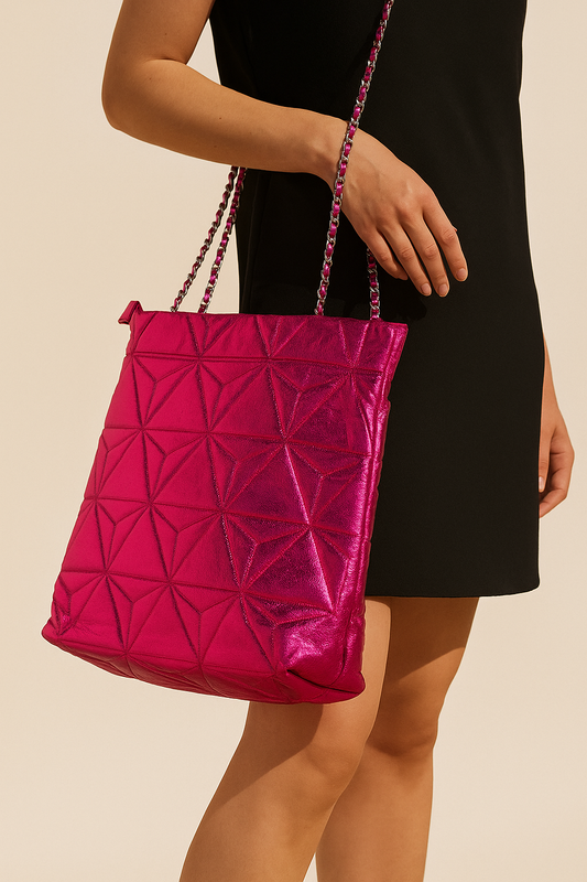 Pink Radiance Metallic Tote