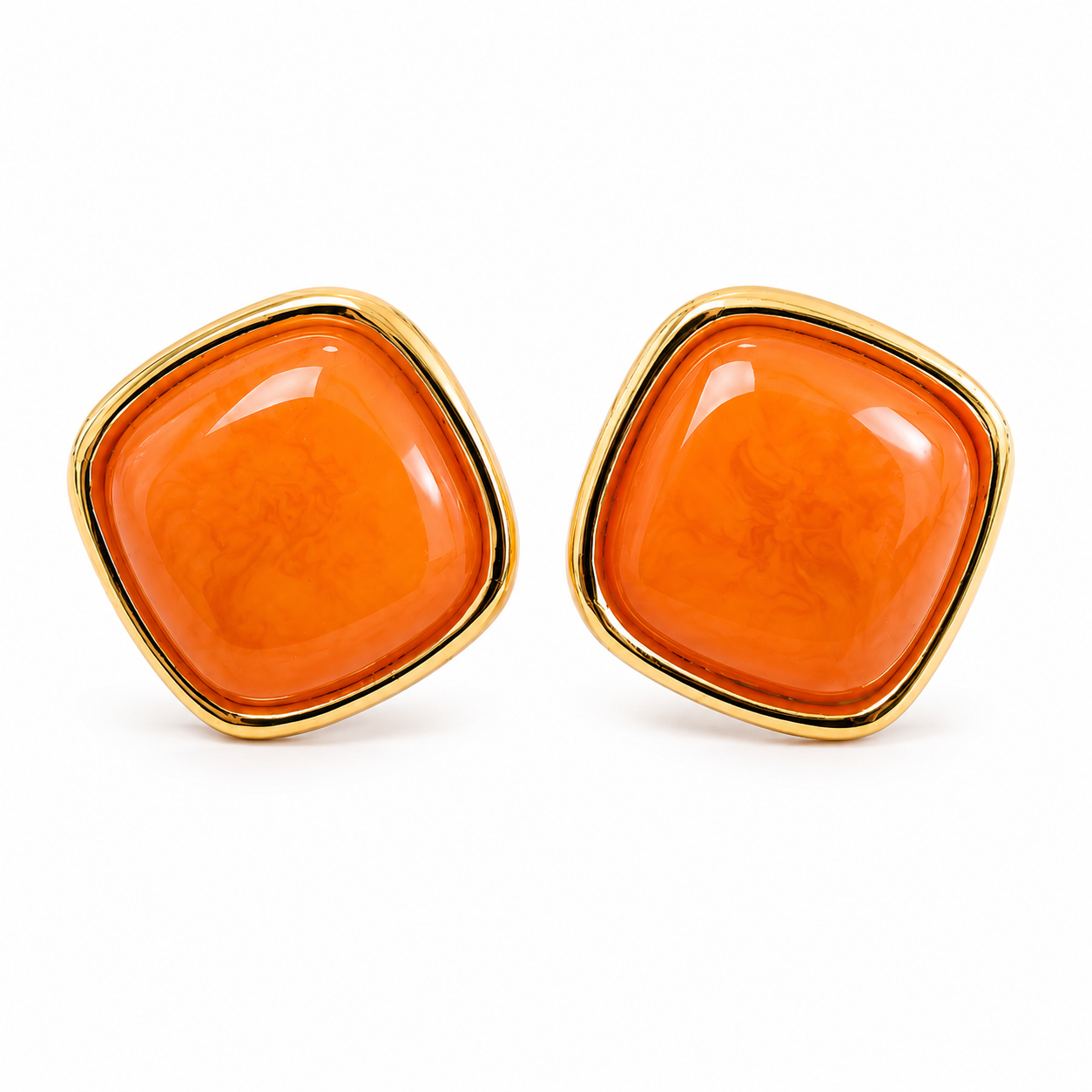 Sunset Glow Square Stud Earrings