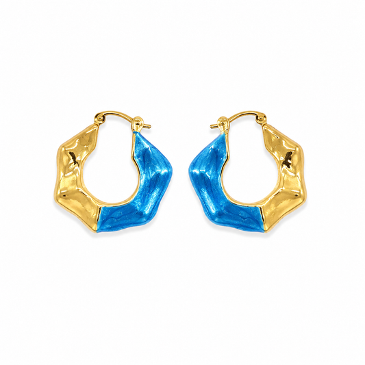 Azure Mini Tide Hoop Earrings