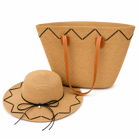 Riviera Sun Hat & Beach Tote Set