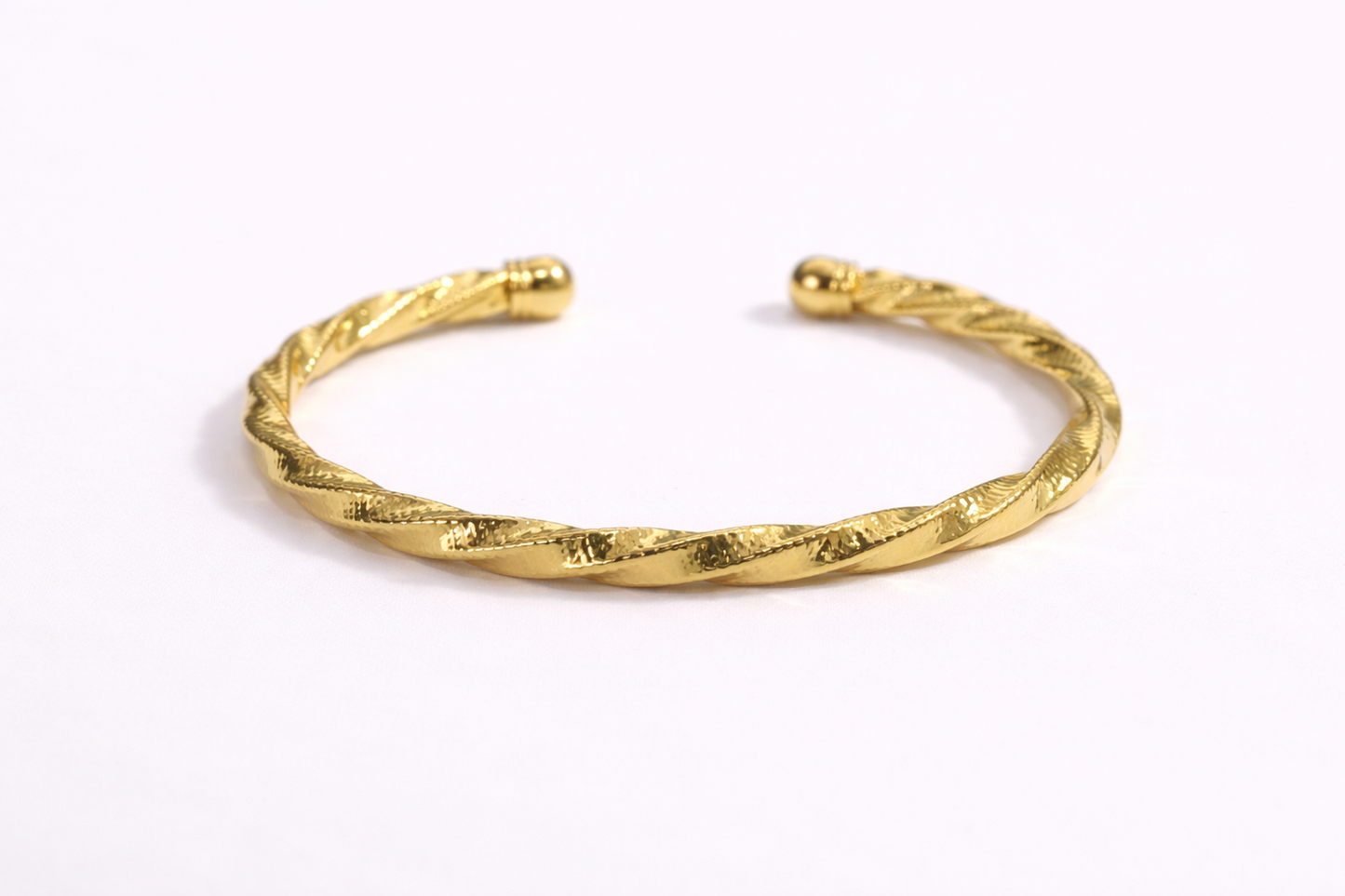 Textured Gold Open Bangle