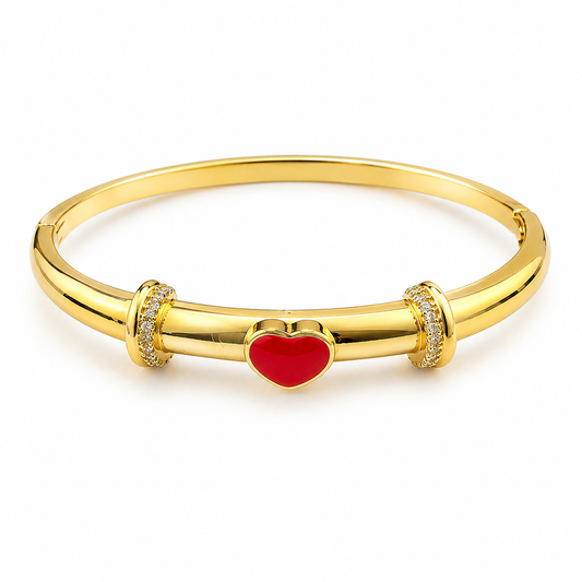 Amour Heart Gold Bangle