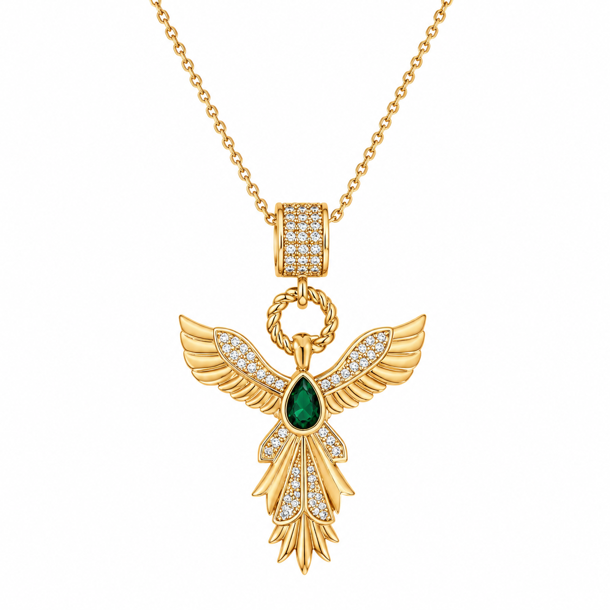 Emerald Phoenix Crystal Necklace