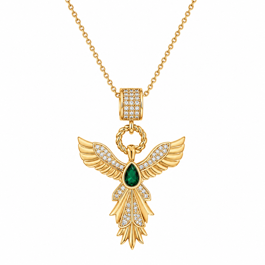 Emerald Phoenix Crystal Necklace