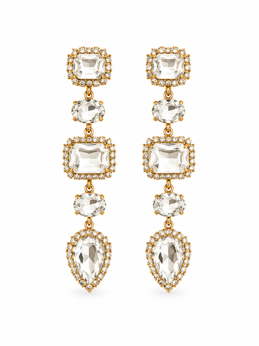 Crystal Luxe Statement Drop Earrings
