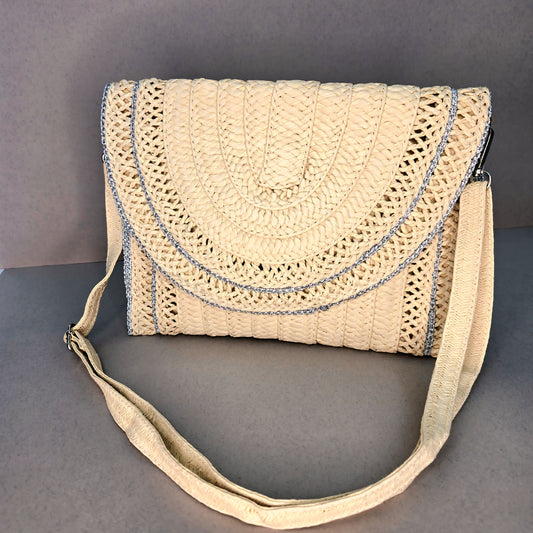 Ivory Breeze Woven Crossbody Bag
