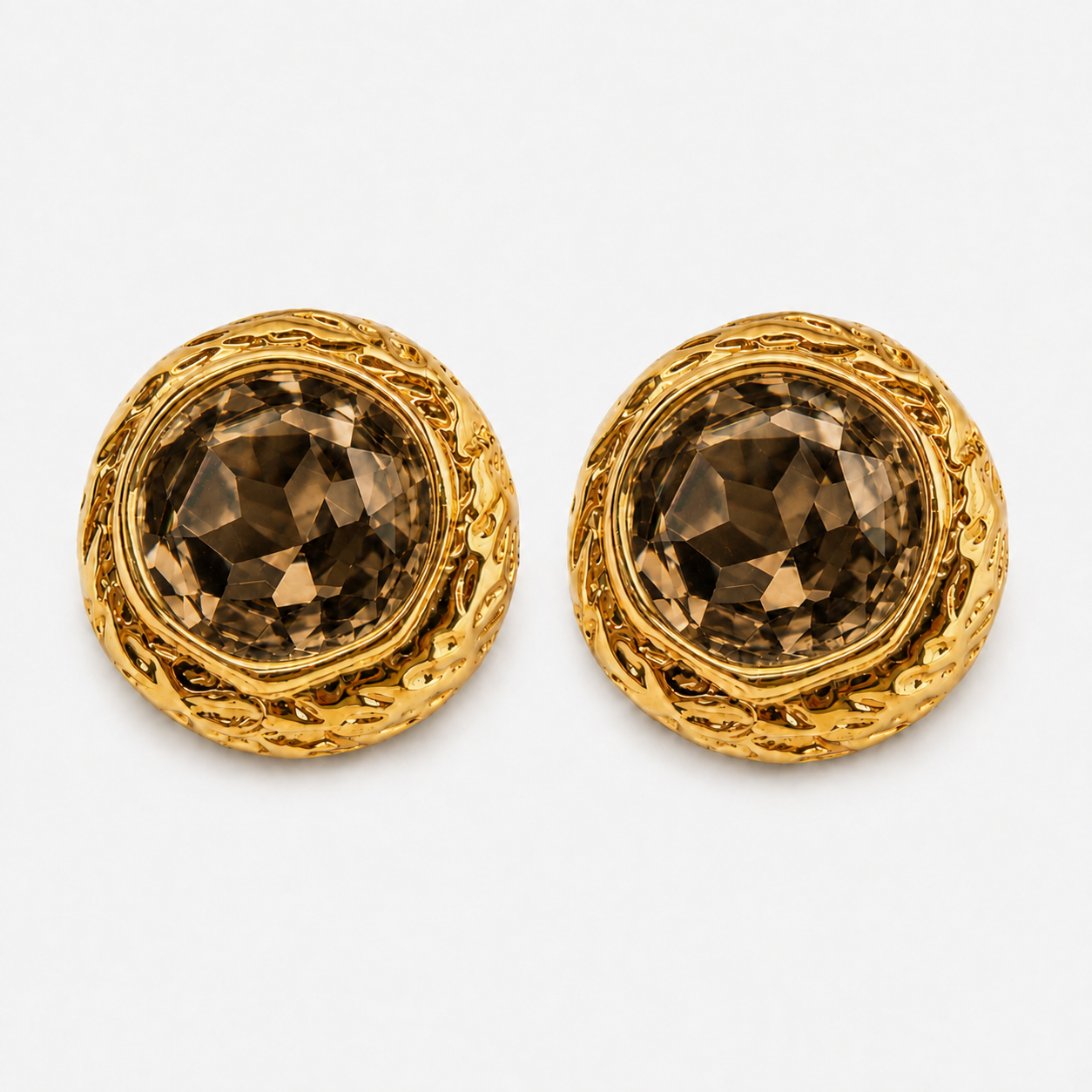 Bronze Crystal Vintage Earrings