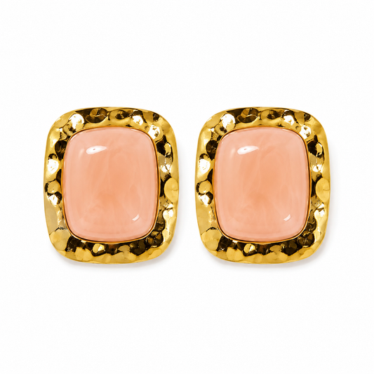Blush Aqua Frame Statement Earrings