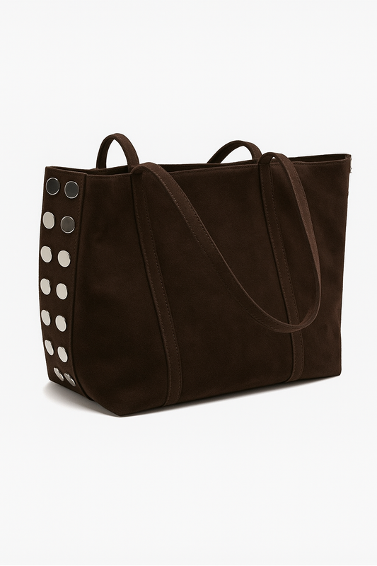 Chocolate Suede Tote Bag