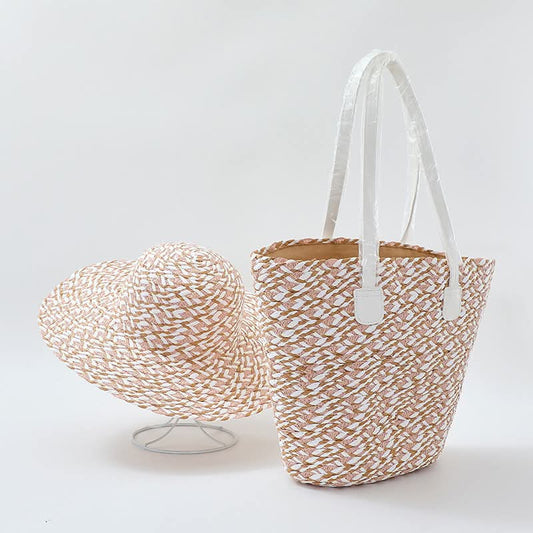 Woven Beach Hat & Tote Set