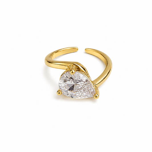 Celeste Pear Crystal Ring