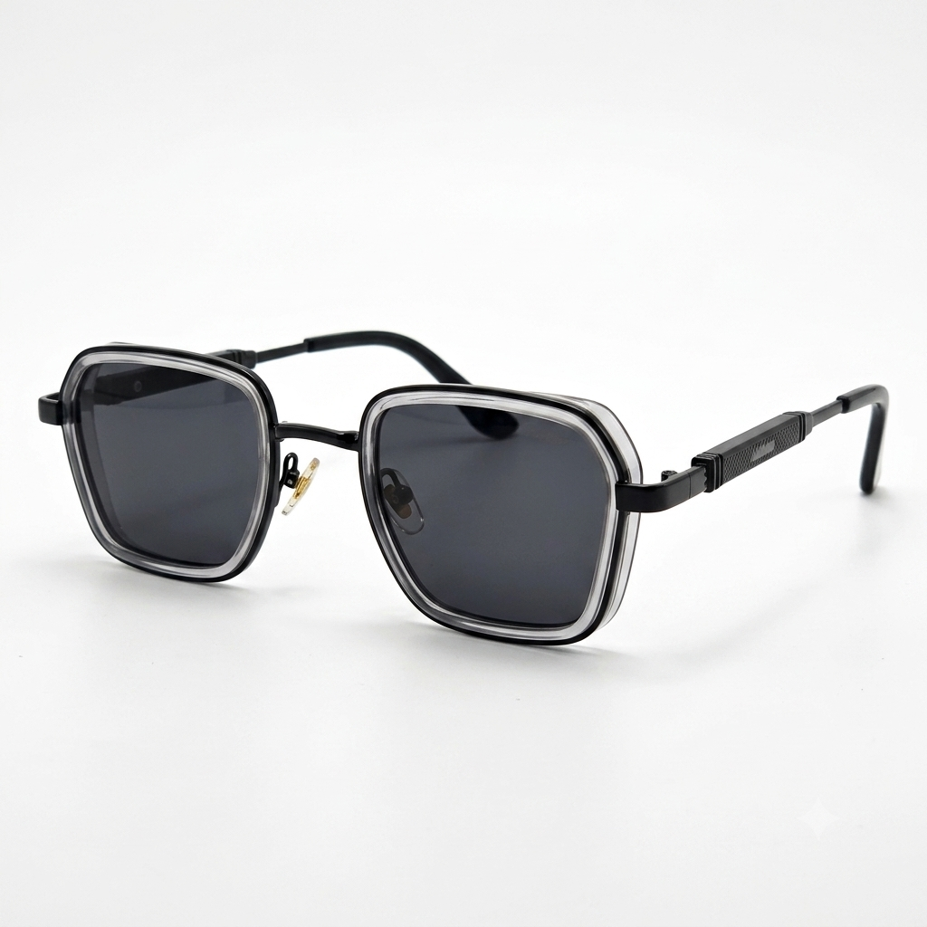 Square Frame Combo Sunglasses- Unisex