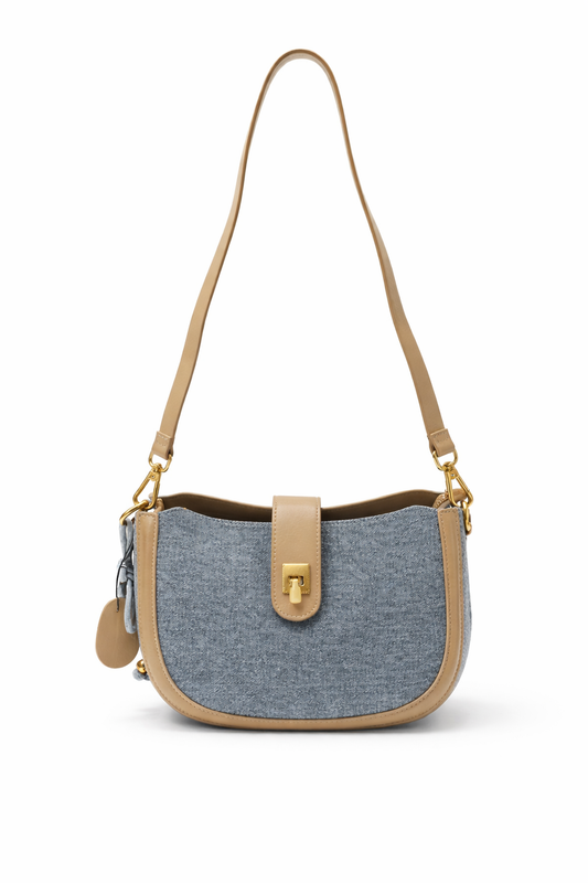 Denim Beige Elegance Shoulder Bag