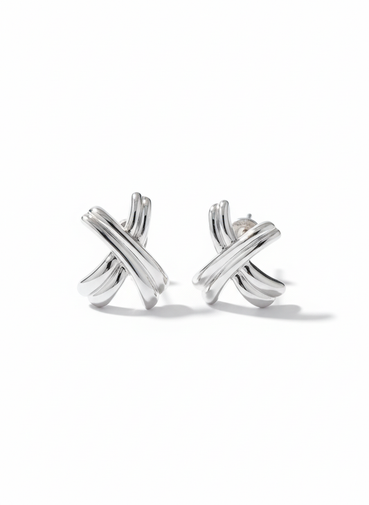Modern Geometric Cross ("X") Stud Earrings
