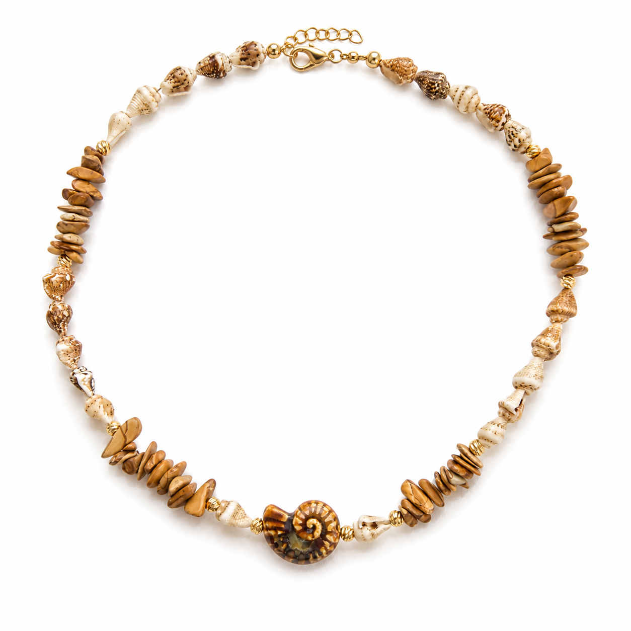 Natural Shell Spiral Necklace