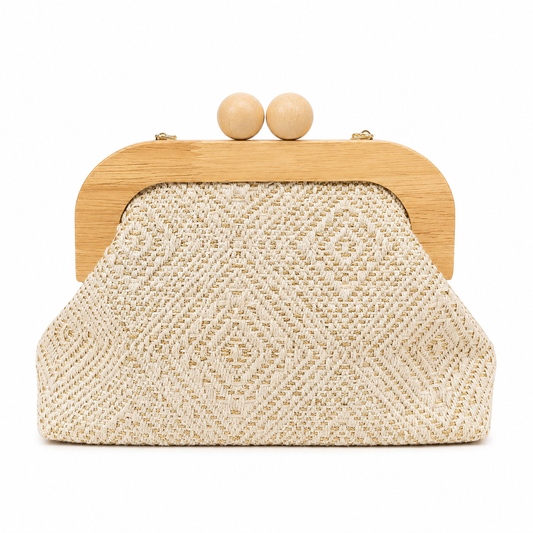 Ivory Lumière Wooden Clutch