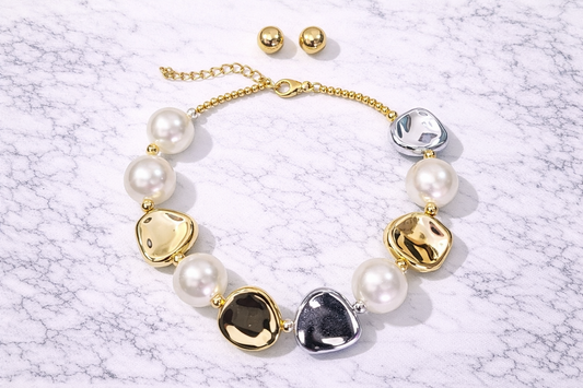 Pearl Fusion Gold Necklace Set