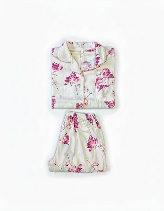 Floral long-sleeve pajama set