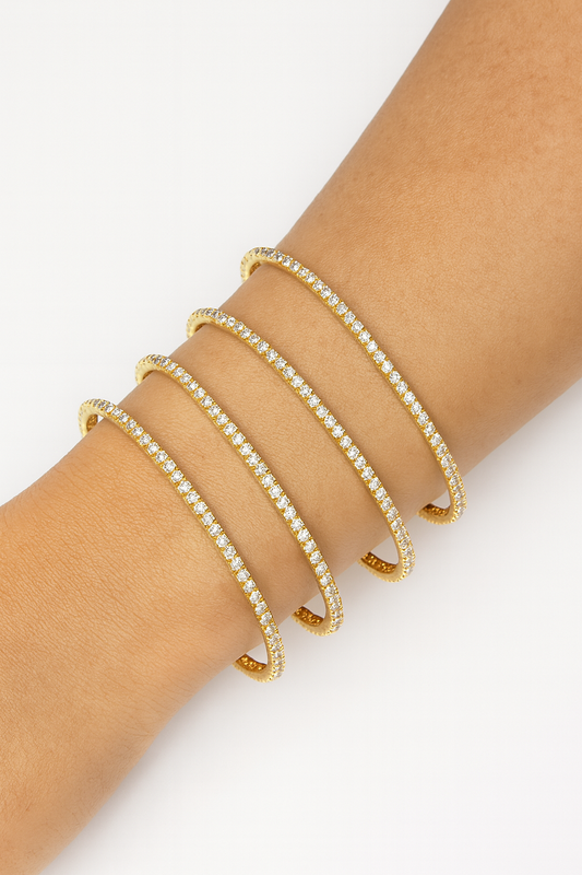 18K Gold-Plated 4-Layer Wrap Tennis Bracelet