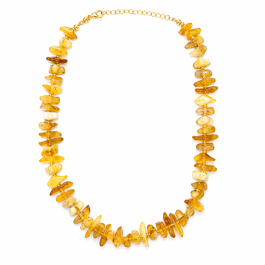 Amber Stone Beaded Necklace