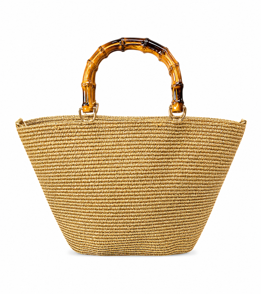 Golden Coast Bamboo Handle Tote Bag