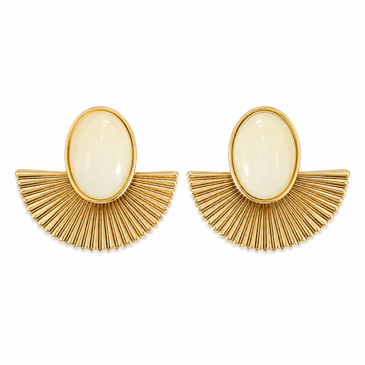 Ivory Sunburst Statement Earrings