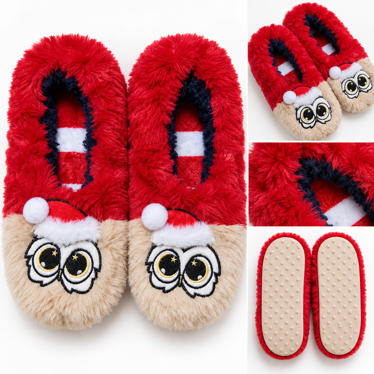 Festive Owl Plush House Slippers ❤️🦉