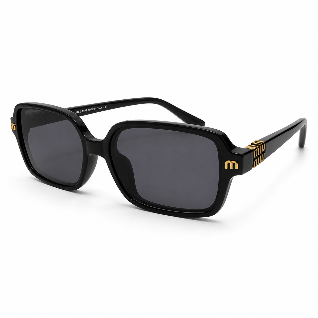 Black Square Sunglasses with Smoke Lenses