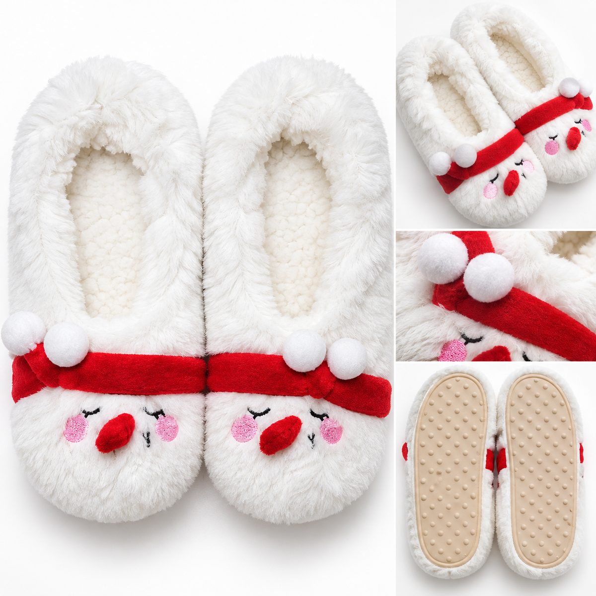 Snowy Christmas Plush House Slippers ❄️❤️