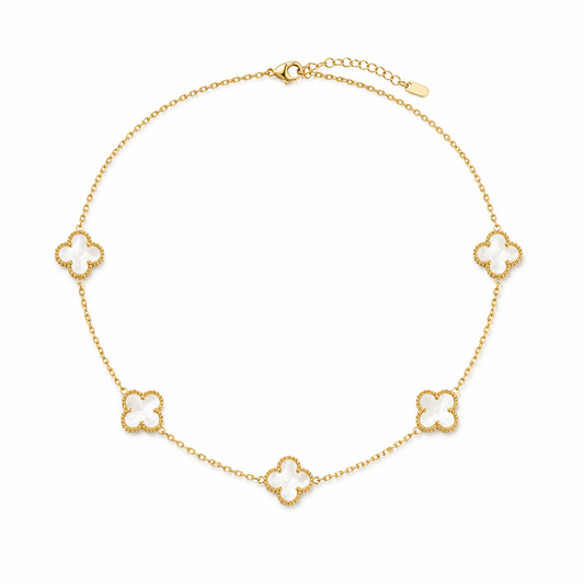 Ivory Clover Station Necklace