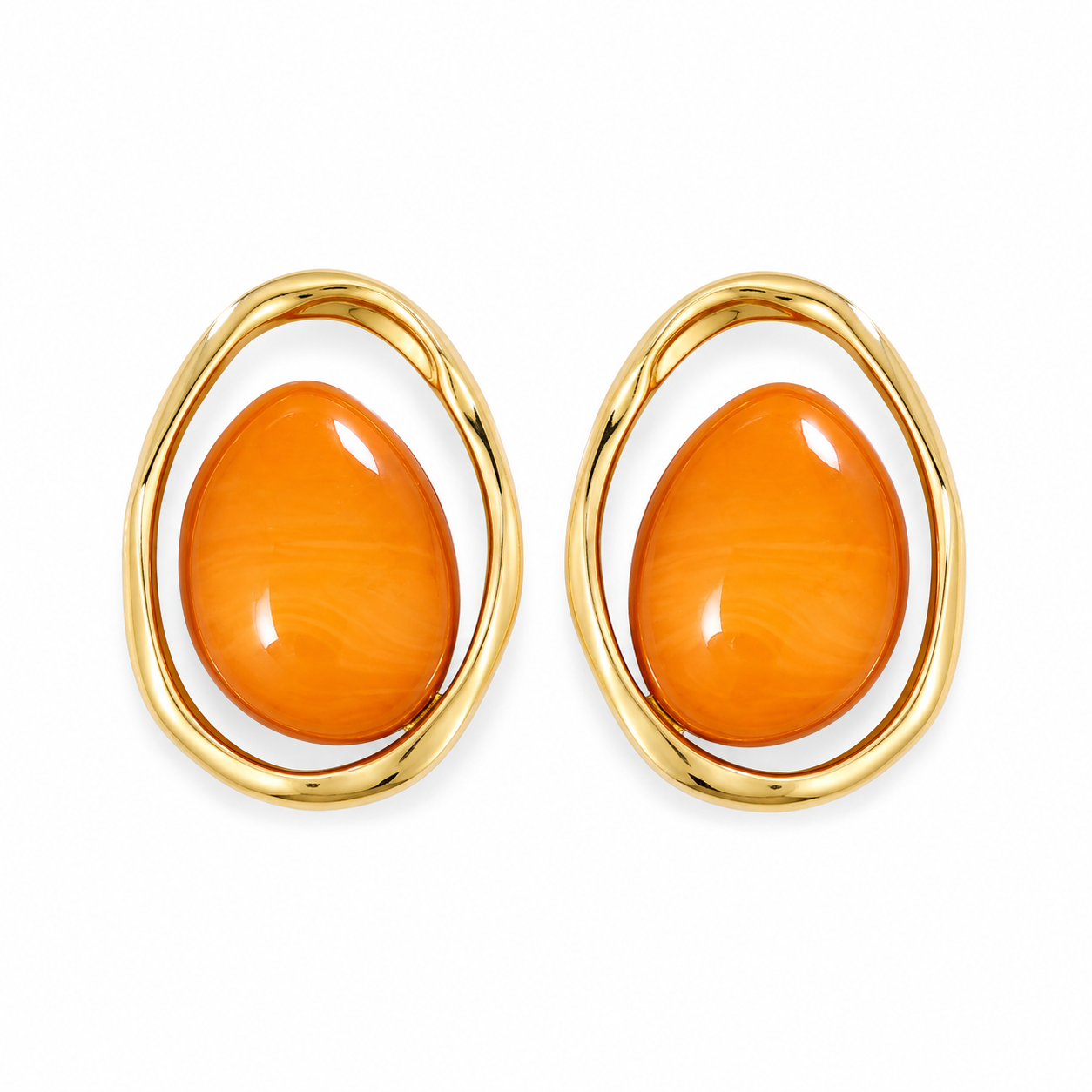 Amber Orbit Statement Earrings